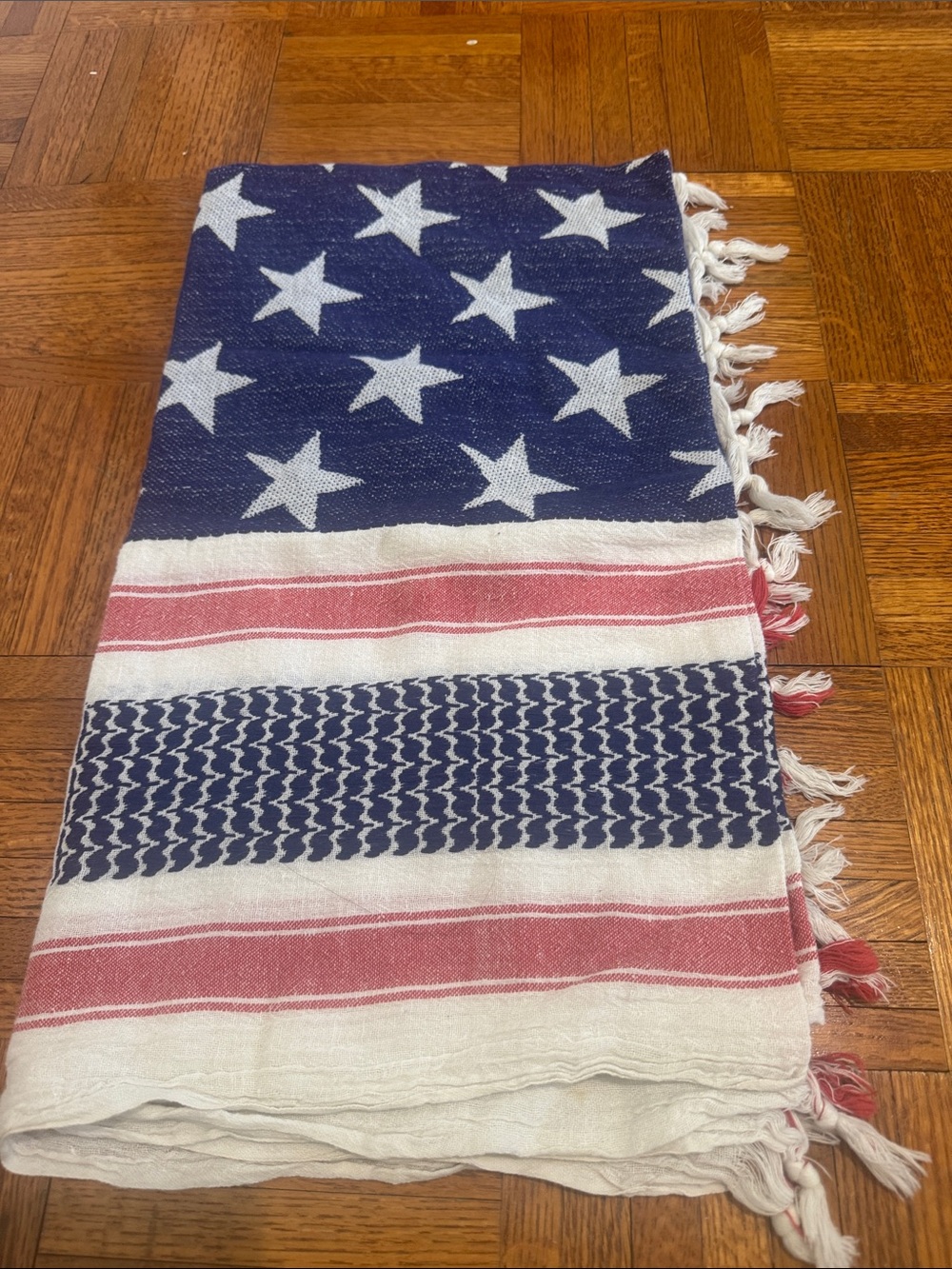 4th of July Cotton Star & Stripe scarf  - Navy, Red, White